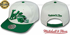 Jets 2T VICE SNAPBACK White-Green Adjustable Hat by Mitchell and Ness