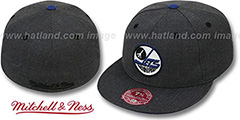 Jets GREY HEDGEHOG Fitted Hat by Mitchell and Ness