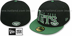 Jets NFL 2T CHOP-BLOCK Black-Green Fitted Hat by New Era