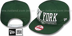 Jets NFL LATERAL SNAPBACK Green Hat by New Era