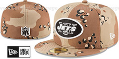 Jets NFL TEAM-BASIC Desert Storm Camo Fitted Hat by New Era