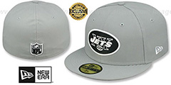 Jets NFL TEAM-BASIC Grey-Black-White Fitted Hat by New Era