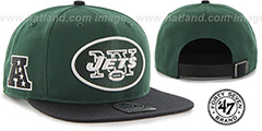 Jets SUPER-SHOT STRAPBACK Green-Black Hat by Twins 47 Brand