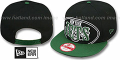 Jets THROUGH SNAPBACK Black-Green Hat by New Era