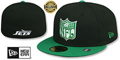 Jets THROWBACK NFL SHIELD-BASIC Black-Green Fitted Hat by New Era