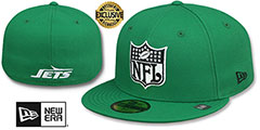 Jets THROWBACK NFL SHIELD-BASIC Green Fitted Hat by New Era