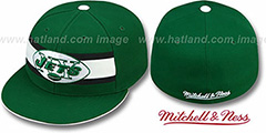 Jets THROWBACK TIMEOUT - 1 Green Fitted Hat by Mitchell and Ness