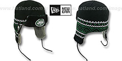 Jets TRAPPER Black Knit Hat by New Era