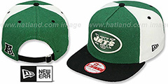 Jets TRIPLE MELTON STRAPBACK Green-White-Black Hat by New Era