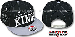 Kings 2T PINSTRIPE SUPER-ARCH SNAPBACK Black-Grey Hat by Zephyr