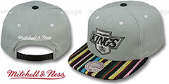 Kings NATIVE-STRIPE SNAPBACK Grey Hat by Mitchell and Ness