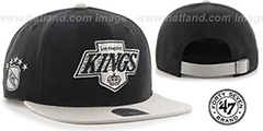 Kings SUPER-SHOT STRAPBACK Black-Grey Hat by Twins 47 Brand