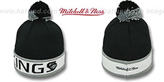 Kings THE-BUTTON Knit Beanie Hat by Michell and Ness