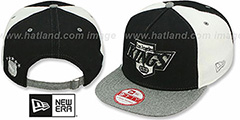 Kings TRIPLE MELTON STRAPBACK Black-White-Grey Hat by New Era