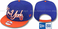 Knicks 2T CHARZ SNAPBACK Royal-Orange Hat by New Era