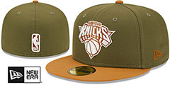 Knicks 2T COLOR PACK Olive-Tan Fitted Hat by New Era