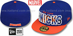 Knicks BIG WORD ACTION Royal-Orange Fitted Hat by New Era