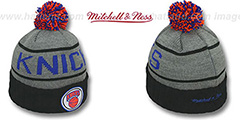 Knicks HIGH-5 CIRCLE BEANIE Grey-Black by Mitchell and Ness