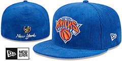 Knicks LETTERMAN PIN CORDUROY Royal Fitted Hat by New Era