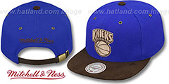 Knicks TC-BROWN SUEDE STRAPBACK Hat Mitchell and Ness