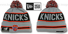 Knicks THE-COACH Grey-Black Knit Beanie Hat by New Era