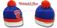 Knicks XL-LOGO BEANIE Royal by Mitchell and Ness