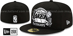 Lakers 17X MULTI CHAMPS Black-White Fitted Hat by New Era