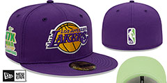 Lakers 17X NBA CHAMPS CITRUS POP Purple-Green Fitted Hat by New Era