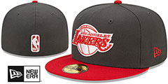 Lakers 2T COLOR PACK Charcoal-Red Fitted Hat by New Era