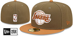 Lakers 2T COLOR PACK Olive-Tan Fitted Hat by New Era