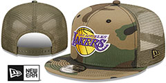 Lakers ARMY CAMO TRUCKER Hat by New Era