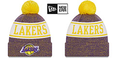 Lakers BANNER Knit Beanie Hat by New Era