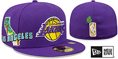 Lakers STATEVIEW Purple Fitted Hat by New Era