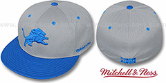 Lions 2T BP-MESH Grey-Blue Fitted Hat by Mitchell and Ness