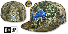 Lions NFL TEAM-BASIC Realtree Camo Fitted Hat by New Era