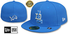 Lions THROWBACK NFL LIGATURE Blue Fitted Hat by New Era