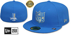 Lions THROWBACK NFL SHIELD-BASIC Blue Fitted Hat by New Era