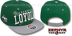 Loyola LACROSSE SUPER-ARCH SNAPBACK Green-Grey Hat by Zephyr