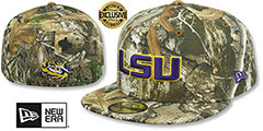 LSU NCAA TEAM-BASIC Realtree Camo Fitted Hat by New Era