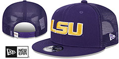 LSU TEAM-BASIC TRUCKER SNAPBACK Purple  Hat by New Era