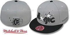 Magic 2T XL-WORDMARK Grey-Black Fitted Hat by Mitchell and Ness