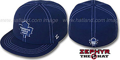 Maple Leafs CONTRAST THREAT Light Navy Fitted Hat by Zephyr