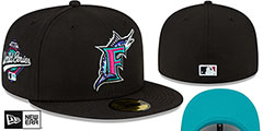 Marlins 1997 WS POLAR LIGHTS Black-Teal Fitted Hat by New Era