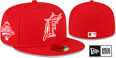 Marlins 1997 WS SIDE-PATCH UP Red-White Fitted Hat by New Era