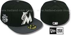 Marlins BAYCIK Black-Grey Fitted Hat by New Era