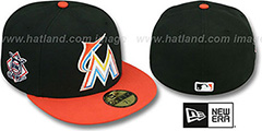 Marlins BAYCIK Black-Orange Fitted Hat by New Era