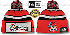 Marlins BIG-SCREEN Knit Beanie Hat by New Era