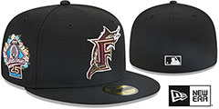 Marlins BOTANICAL SIDE-PATCH Black Fitted Hat by New Era