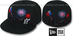 Marlins CITY-SKYLINE FIREWORKS Black Fitted Hat by New Era