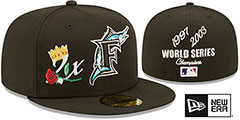 Marlins COOPERSTOWN CROWN CHAMPS Black Fitted Hat by New Era